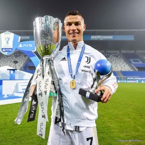 Cristiano Ronaldo standing on a baseball field