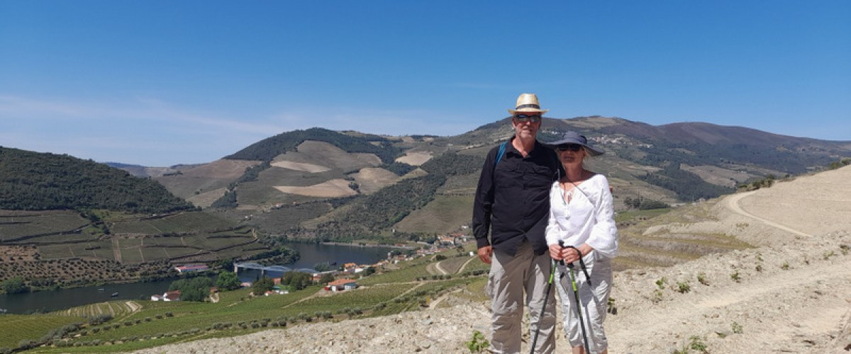 the top of the hill during the hike in Douro Valley