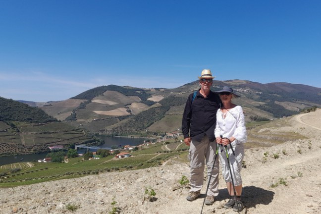 the top of the hill during the hike in Douro Valley