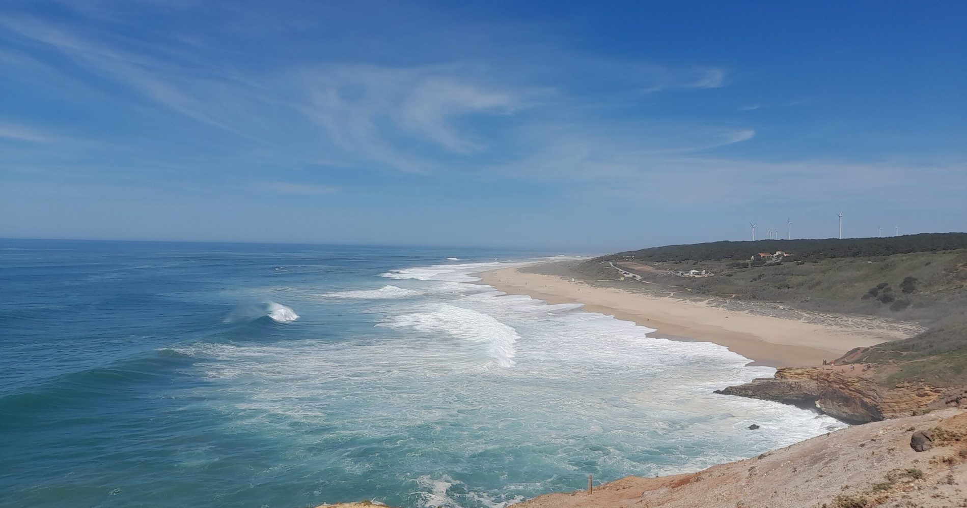a sandy beach in the north beach. Nazare, Portugal