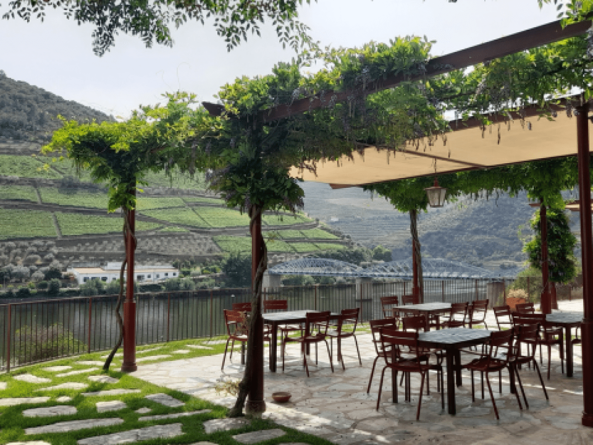 Scenic bar with valley views, ideal for enjoying a Douro tour in a small group from Braga.